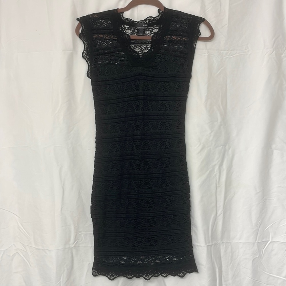 Aqua Bodycon Sheath & Lace Dress